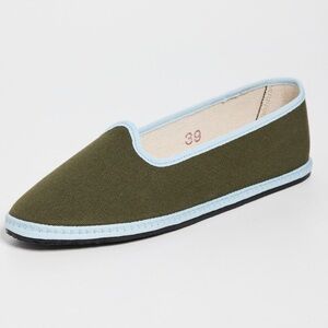 Women's Green Canvas Slip-On Shoes Vibi Venezia Alberoni Flats